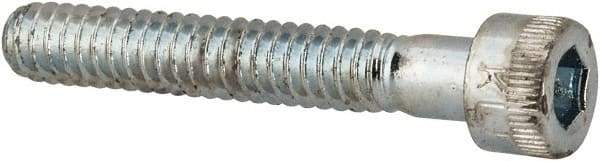 Made in USA - #10-24 UNC Hex Socket Drive, Socket Cap Screw - Alloy Steel, Zinc-Plated Finish, Partially Threaded, 1-1/4" Length Under Head - Makers Industrial Supply