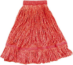 PRO-SOURCE - 5" Red Head Band, Medium Blended Fiber Loop End Mop Head - 2 Ply, Side Loading Connection - Makers Industrial Supply