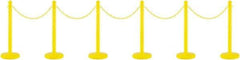 PRO-SAFE - 40" High Plastic Pedestrian Warning Post Kit - 50' Long Rope - Makers Industrial Supply