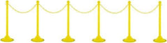 PRO-SAFE - 41" High Plastic Pedestrian Warning Post Kit - 50' Long Rope - Makers Industrial Supply