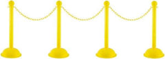 PRO-SAFE - 41" High Plastic Pedestrian Warning Post Kit - 30' Long Rope - Makers Industrial Supply