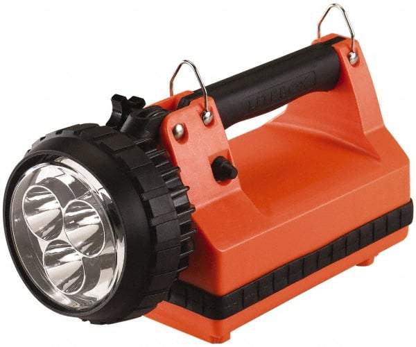 Streamlight - White LED Bulb, 540 Lumens, Spotlight/Lantern Flashlight - Orange Plastic Body, 1 Lead-Acid Battery Included - Makers Industrial Supply