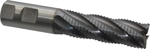 Niagara Cutter - 1" Diam, Coarse Pitch, 3" LOC, 5 Flute Cobalt Roughing Square End Mill - TiCN Finish, 5-1/2" OAL, 1" Shank Diam, Single End, 30° Helix - Makers Industrial Supply