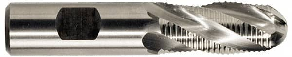 Niagara Cutter - 3/4" Diam, Coarse Pitch, 1-5/8" LOC, 4 Flute Cobalt Roughing Ball End Mill - Uncoated, 3-7/8" OAL, 3/4" Shank Diam, Single End, Centercutting - Makers Industrial Supply