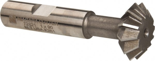 Keo - 1° 1" Cut Diam, 3/8" Cut Width, 1/2" Shank, High Speed Steel Double-Angle Cutter - Makers Industrial Supply