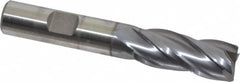 Niagara Cutter - 9/16", 1-3/8" LOC, 1/2" Shank Diam, 3-3/8" OAL, 4 Flute, Cobalt Square End Mill - Single End, TiCN Finish, Spiral Flute, 30° Helix, Centercutting, Right Hand Cut, Right Hand Flute, Series SPC408 - Makers Industrial Supply