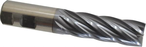 Niagara Cutter - 1", 3" LOC, 1" Shank Diam, 5-1/2" OAL, 6 Flute, Cobalt Square End Mill - Single End, TiCN Finish, Spiral Flute, 30° Helix, Centercutting, Right Hand Cut, Right Hand Flute, Series SPC408 - Makers Industrial Supply