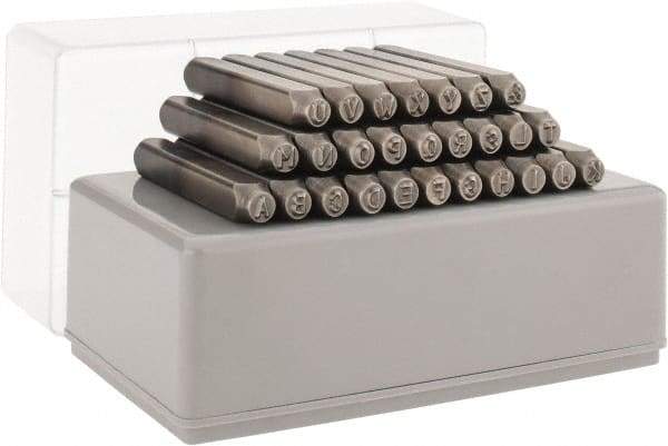 C.H. Hanson - 27 Piece, 5/32" Character Steel Stamp Set - Letters, Heavy Duty - Makers Industrial Supply