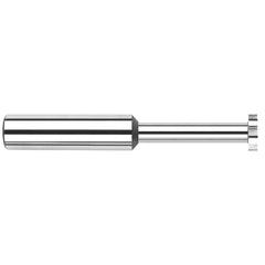 Harvey Tool - 3/8" Cut Diam, 0.9mm Cut Width, 3/8" Shank, Straight-Tooth Woodruff Keyseat Cutter - Exact Industrial Supply