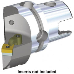 Kennametal - Right Hand Cut, Size KM80, SN.. Insert Compatiblity, Internal or External Modular Turning & Profiling Cutting Unit Head - 53mm Ctr to Cutting Edge, 86mm Head Length, Through Coolant, Series M-Clamping - Makers Industrial Supply