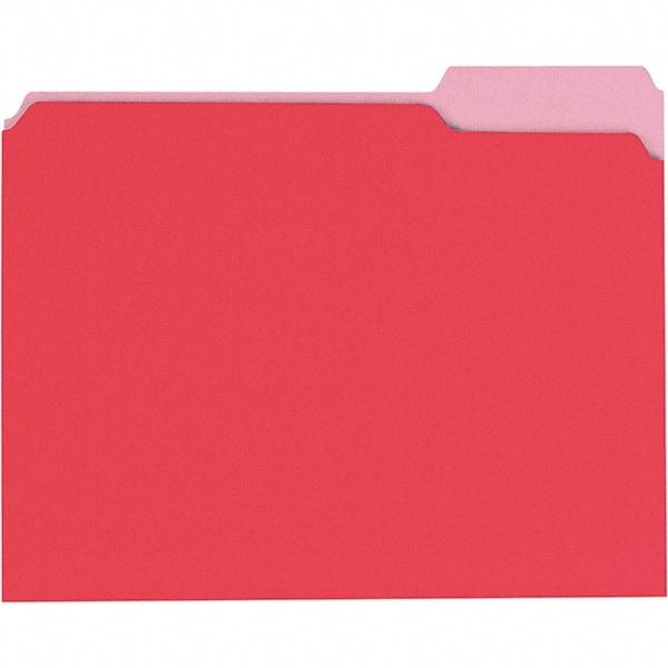 Universal One - 8-1/2 x 11", Letter Size, Red/Light Red, File Folders with Top Tab - 11 Point Stock, 1/3 Tab Cut Location - Makers Industrial Supply