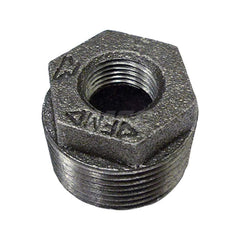 Black Hex Bushing: 2 x 1-1/2″, 150 psi, Threaded Malleable Iron, Galvanized Finish, Class 150