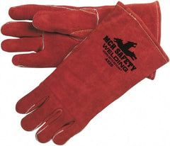 MCR Safety - Size L Lined Leather Welding Glove - Gauntlet Cuff - Makers Industrial Supply