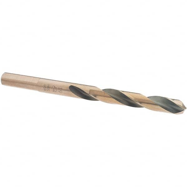 Made in USA - 19/64" High Speed Steel, 135° Point, Round with Flats Shank Maintenance Drill Bit - Makers Industrial Supply