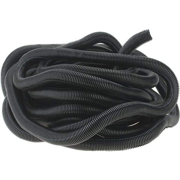 Value Collection - 0.95" ID, Black/Gray Nylon Corrugated Cable Sleeve - 50' Coil Length, -40 to 300°F - Makers Industrial Supply