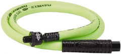 Legacy - 3/8" ID x 0.61" OD 4' Long Lead-In Whip Hose - FNPT x MNPT Ball Swivel Ends, 300 Working psi, 140°, 1/4" Fitting, Green - Makers Industrial Supply