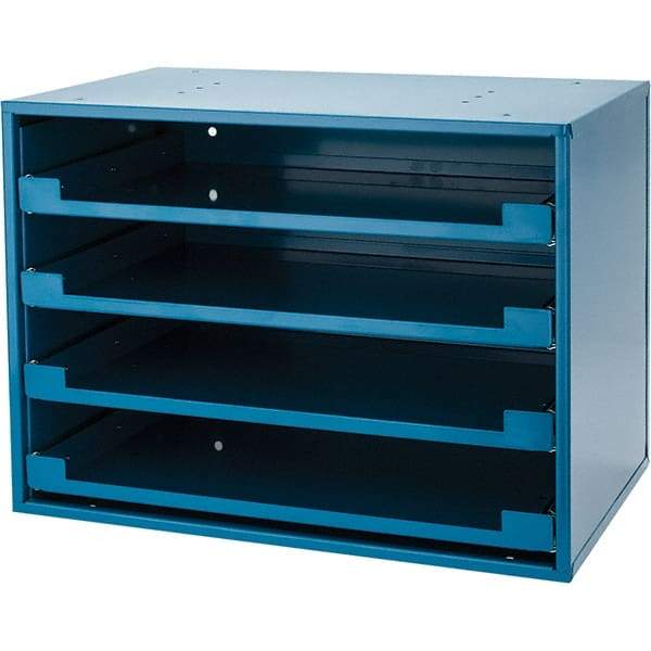 Value Collection - 4 Drawer, Small Parts Slide Rack Cabinet - 12-1/2" Deep x 20-1/2" Wide x 14-5/8" High - Makers Industrial Supply