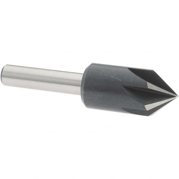 Value Collection - 1/2" Head Diam, 1/4" Shank Diam, 6 Flute 82° High Speed Steel Countersink - Makers Industrial Supply