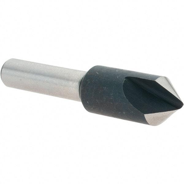 Value Collection - 3/8" Head Diam, 1/4" Shank Diam, 1 Flute 82° High Speed Steel Countersink - 1-3/4" OAL - Makers Industrial Supply