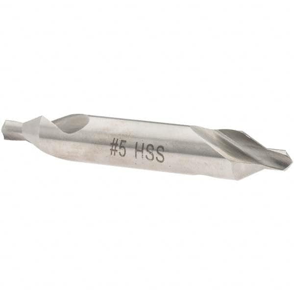 Value Collection - #5 Plain Cut 60° Incl Angle High Speed Steel Combo Drill & Countersink - Makers Industrial Supply