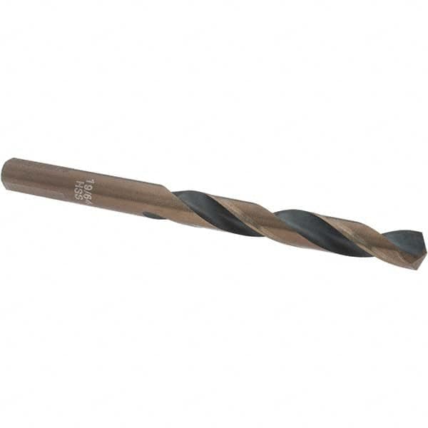 Import - 19/64" High Speed Steel, 135° Point, Round with Flats Shank Maintenance Drill Bit - Makers Industrial Supply