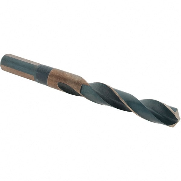 Made in USA - 17/32" High Speed Steel, 135° Point, Round with Flats Shank Maintenance Drill Bit - Makers Industrial Supply