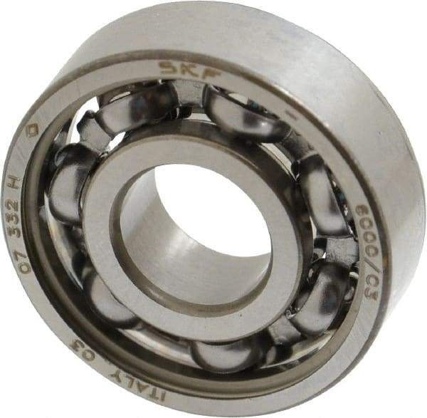 SKF - 10mm Bore Diam, 26mm OD, Open Deep Groove Radial Ball Bearing - 8mm Wide, 1 Row, Round Bore, 1,960 Nm Static Capacity, 4,750 Nm Dynamic Capacity - Makers Industrial Supply