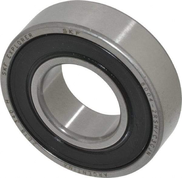 SKF - 20mm Bore Diam, 42mm OD, Double Seal Deep Groove Radial Ball Bearing - 12mm Wide, 1 Row, Round Bore, 5,000 Nm Static Capacity, 9,950 Nm Dynamic Capacity - Makers Industrial Supply