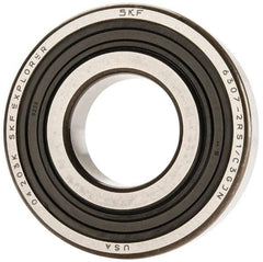 SKF - 35mm Bore Diam, 80mm OD, Double Seal Deep Groove Radial Ball Bearing - 21mm Wide, 1 Row, Round Bore, 19,000 Nm Static Capacity, 35,100 Nm Dynamic Capacity - Makers Industrial Supply