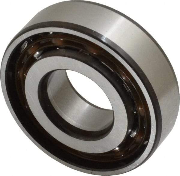 SKF - 20mm Bore Diam, 47mm OD, Open Angular Contact Radial Ball Bearing - 14mm Wide, 1 Row, Round Bore, 8,300 Lb Static Capacity, 14,000 Lb Dynamic Capacity - Makers Industrial Supply