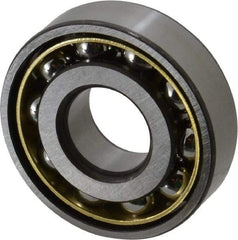 SKF - 20mm Bore Diam, 52mm OD, Open Angular Contact Radial Ball Bearing - 15mm Wide, 1 Row, Round Bore, 9,500 Lb Static Capacity, 19,000 Lb Dynamic Capacity - Makers Industrial Supply