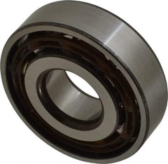 SKF - 20mm Bore Diam, 52mm OD, Open Angular Contact Radial Ball Bearing - 15mm Wide, 1 Row, Round Bore, 10,400 Lb Static Capacity, 17,400 Lb Dynamic Capacity - Makers Industrial Supply