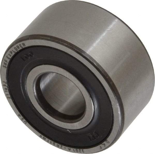 SKF - 12mm Bore Diam, 32mm OD, Double Seal Angular Contact Radial Ball Bearing - 15.9mm Wide, 2 Rows, Round Bore, 5,600 Lb Static Capacity, 10,100 Lb Dynamic Capacity - Makers Industrial Supply