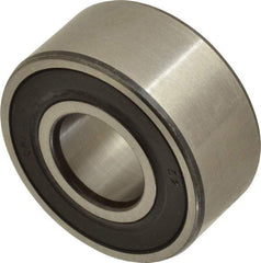 SKF - 15mm Bore Diam, 35mm OD, Double Seal Angular Contact Radial Ball Bearing - 15.9mm Wide, 2 Rows, Round Bore, 6,700 Lb Static Capacity, 11,200 Lb Dynamic Capacity - Makers Industrial Supply