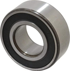 SKF - 25mm Bore Diam, 52mm OD, Double Seal Angular Contact Radial Ball Bearing - 20.6mm Wide, 2 Rows, Round Bore, 14,300 Lb Static Capacity, 20,800 Lb Dynamic Capacity - Makers Industrial Supply