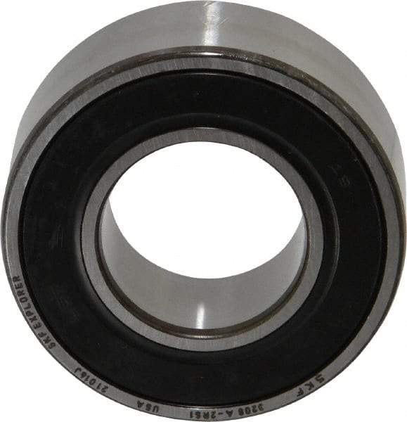 SKF - 40mm Bore Diam, 80mm OD, Double Seal Angular Contact Radial Ball Bearing - 30.2mm Wide, 2 Rows, Round Bore, 34,000 Lb Static Capacity, 44,900 Lb Dynamic Capacity - Makers Industrial Supply