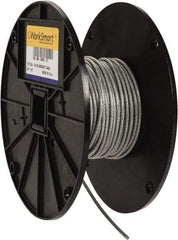 Value Collection - 1/8" x 3/32" Diam, Aircraft Cable - 920 Lb Breaking Strength, 7 x 7 Strand Core, Vinyl Coating - Makers Industrial Supply