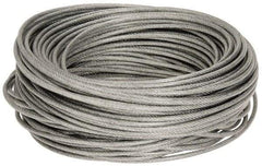 Value Collection - 3/32" x 1/16" Diam, Aircraft Cable - 480 Lb Breaking Strength, 7 x 7 Strand Core, Vinyl Coating - Makers Industrial Supply