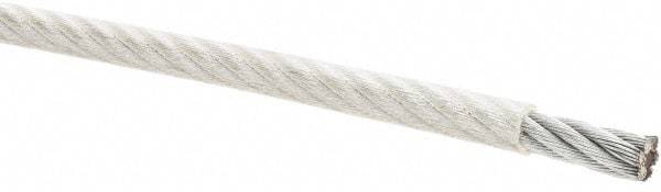 Value Collection - 7/16" x 3/8" Diam, Aircraft Cable - 14,400 Lb Breaking Strength, 7 x 19 Strand Core, Vinyl Coating - Makers Industrial Supply