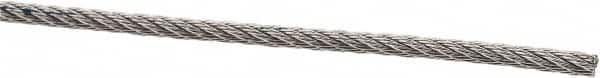 Value Collection - 1/16" Diam, Aircraft Cable - 480 Lb Breaking Strength, 7 x 7 Strand Core - Makers Industrial Supply