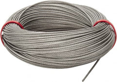 Value Collection - 1/16" Diam, Aircraft Cable - 480 Lb Breaking Strength, 7 x 7 Strand Core - Makers Industrial Supply