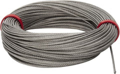 Value Collection - 1/16" Diam, Aircraft Cable - 480 Lb Breaking Strength, 7 x 7 Strand Core - Makers Industrial Supply