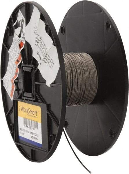 Value Collection - 1/16" Diam, Aircraft Cable - 500 Lb Breaking Strength, 1 x 19 Single Strand - Makers Industrial Supply