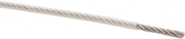 Value Collection - 1/8" x 3/32" Diam, Aircraft Cable - 920 Lb Breaking Strength, 7 x 7 Strand Core, Nylon Coating - Makers Industrial Supply