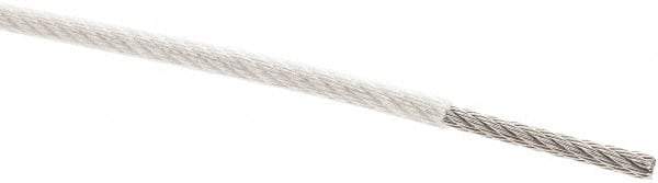 Value Collection - 1/8" x 3/32" Diam, Aircraft Cable - 920 Lb Breaking Strength, 7 x 7 Strand Core, Nylon Coating - Makers Industrial Supply