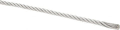 Value Collection - 5/32" Diam, Galvanized Steel Wire Rope - 2,800 Lb Breaking Strength, 7 x 19 Strand Core - Makers Industrial Supply