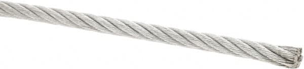 Value Collection - 5/16" Diam, Galvanized Steel Wire Rope - 9,800 Lb Breaking Strength, 7 x 19 Strand Core - Makers Industrial Supply