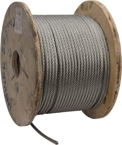 Value Collection - 5/16" Diam, Galvanized Steel Wire Rope - 9,800 Lb Breaking Strength, 7 x 19 Strand Core - Makers Industrial Supply