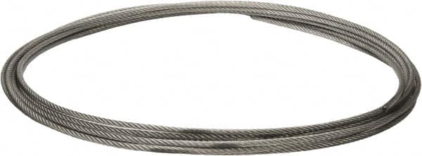 Value Collection - 5/16" Diam, Galvanized Steel Wire Rope - 9,800 Lb Breaking Strength, 7 x 19 Strand Core - Makers Industrial Supply