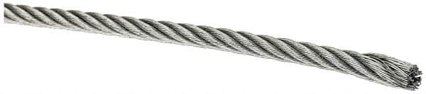 Value Collection - 3/32" Diam, Galvanized Steel Wire Rope - 1,000 Lb Breaking Strength, 7 x 19 Strand Core - Makers Industrial Supply